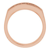 14K Rose 1 CTW Natural Diamond Milgrain Band